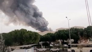 ÇİĞLİDE KURUYEMİŞ FABRİKASINDA YANGIN