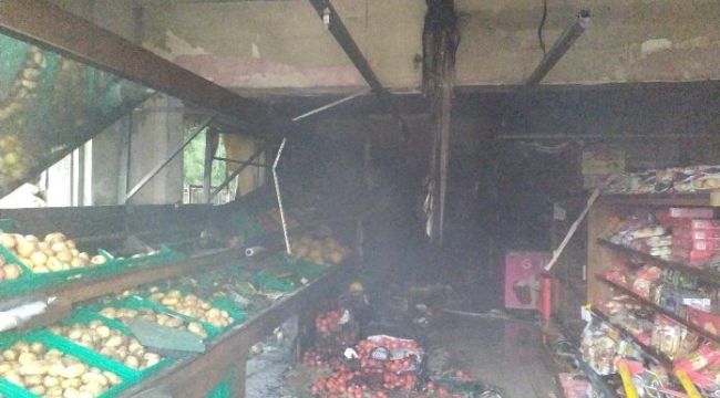 Markette Çıkan Yangın Büyümeden Söndürüldü