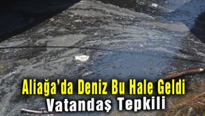 Aliağa'da sahil bandında deniz kirliliği