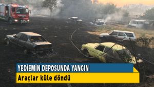 Bornova Yediemin Deposunda Çıkan Yangında Araçlar Kullanılamaz Hale geldi