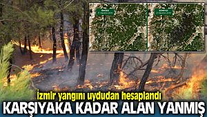 İzmir Yangını Uydudan Hesaplandı; Karşıyaka Kadar Alan yanarak Kül Olmuş