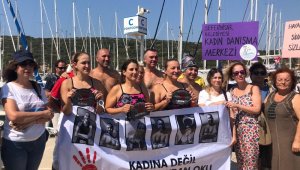 Kadına yönelik şiddete karşı 24 saat yüzdüler