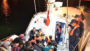 Aliağa açıklarında 59 Düzensiz Göçmen Yakalandı.
