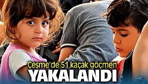 Çeşme'de 51 kaçak göçmen yakalandı