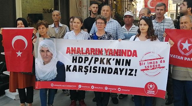 HDP önünde eylem yapan annelere Vatan Partisi Aliağa İlçe Başkanlığı'ndan destek