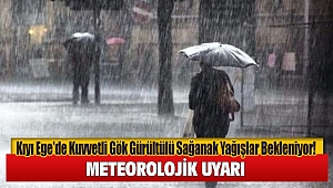 Kıyı Ege'de Kuvvetli Gök Gürültülü Sağanak Yağışlar Bekleniyor!