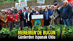 Ispanak haberlerine karşı Menemen'de binlerce kişi Ispanak yemeği yedi