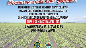 Menemen'de Ispanak Hakkındaki Haberlere İnat Destek Yemeği