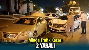 Aliağa Trafik Kazası ; 2 yaralı