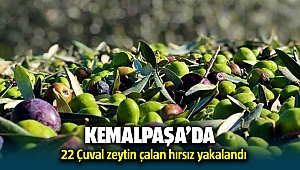 Kemalpaşa'da 22 çuval zeytin çalan hırsız yakalandı