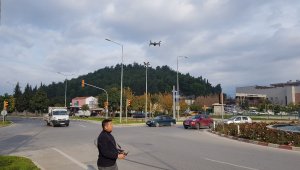 Trafik timleri drone ile denetim yaptı, sürücüleri affetmedi