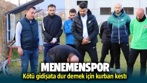 Menemenspor kötü gidişata dur demek için kurban kesti