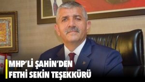 Veysel Şahin'den Fethi Sekin teşekkürü