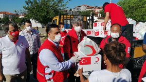 Kızılay'dan Roman vatandaşlara gıda yardımı