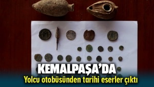 Kemalpaşa'da arama yapılan otobüsten tarihi eserler çıktı