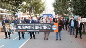 Bolu'da Fransa Cumhurbaşkanı Macron protesto edildi