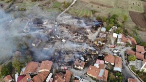 Bolu'daki köy yangınında 42 bina hasar gördü