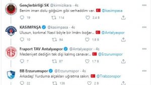 Futbol kulüplerinin başlattığı İstiklal Marşı paylaşımları büyük beğeni topluyor