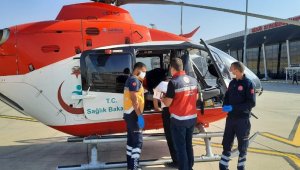 Hasta, ambulans helikopterle sevk edildi