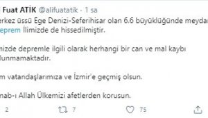 İzmir depreminden sonra Vali Atik'ten açıklama