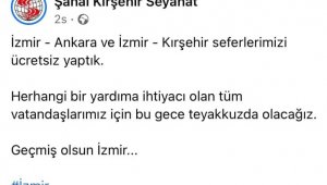 Kırşehir'de otobüs firması İzmir seferlerini ücretsiz yaptı