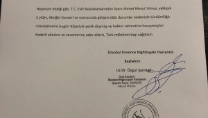 Mesut Yılmaz'ın için hastaneden yazılı açıklama