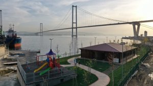 Osmangazi Köprüsü manzaralı sahil parkı tamamlandı