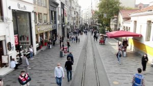 Taksim'de drone destekli korona virüs denetimi