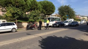 Ticari araç ve motosiklet çarpıştı: 1 yaralı