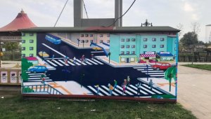 Trafik eğitim parkurunda çalışmalar sürüyor