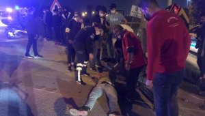 Zincirleme kazayı gördü ama kendisi hastanelik oldu