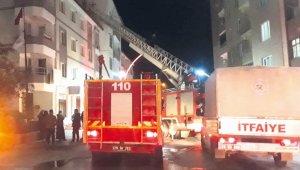 Apartmanın havalandırma bölümünde çıkan yangın korkuttu