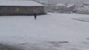 Ardahan'ın yüksek kesimlerine kar yağdı