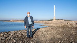 Başkan Soyer kuraklık nedeniyle su seviyesi düşen Tahtalı'dan seslendi
