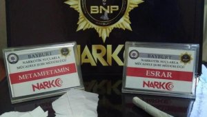 Bayburt'ta bir miktar metamfetamin ve esrar ele geçirildi