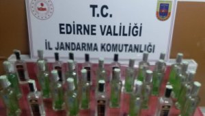 Edirne'de 30 litre kaçak alkollü içki ele geçirildi