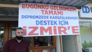 Günlük kazancını depremzedelere bağışladı