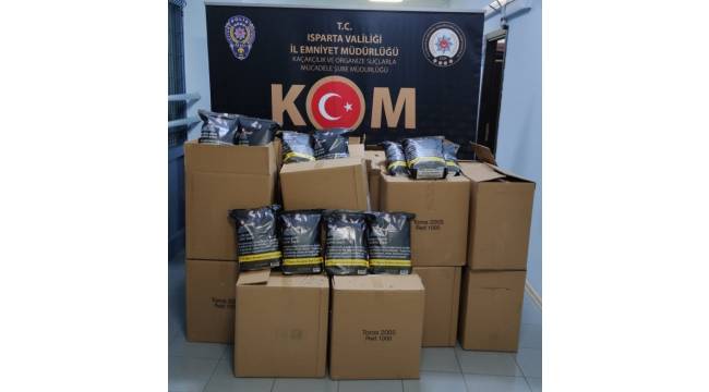 Isparta'da 386 kilogram kaçak tütün ele geçirildi
