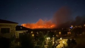 İzmir'in Foça ilçesinde meydana gelen orman yangınına çok sayıda ekip müdahale ediyor