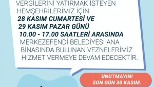 Merkezefendi Belediyesinde vezneler hafta sonu açık olacağı açıklandı