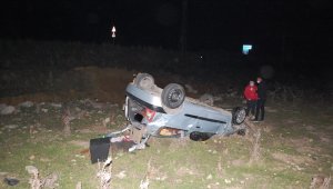 Takla atan otomobilin sürücüsü ağır yaralandı