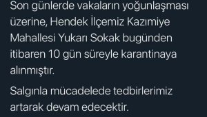 Vaka sayısı artan Sakarya'da bir sokak karantinaya alındı