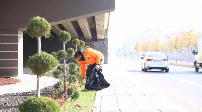 Aksaray'da yeşil alanlar kışa hazırlandı