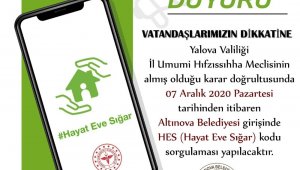 Altınova Belediyesi´nde HES kodu uygulaması başlıyor
