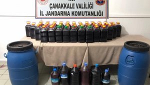Bayramiç'te 305 litre bandrolsüz içki ele geçirildi