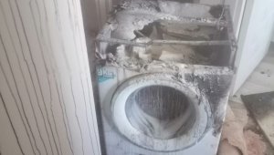 Bingöl'de çamaşır makinesi patladı, yangın çıktı