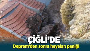 Çiğli'de depremden sonra heyelan paniği: Bazı evler zarar gördü