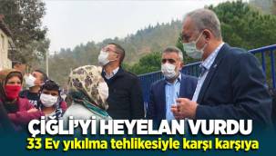 Çiğli’yi heyelan vurdu, 33 ev yıkılma tehlikesiyle karşı karşıya