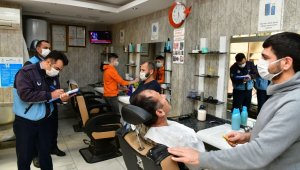 Çiğli'de berber ve kuaförlere korona virüs denetimi