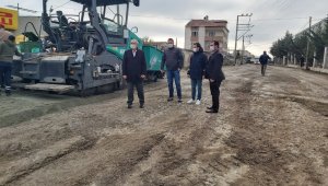 Ergene'de beton yol yapım çalışmaları